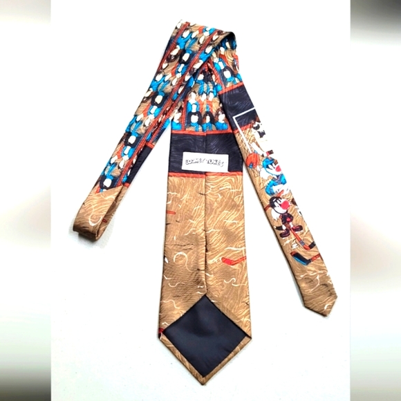 Vintage Looney Tunes Tasmania Devil, Bugs, Sylvester hockey & spectators tie - Picture 2 of 3